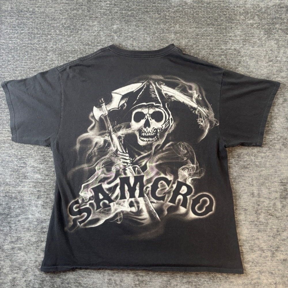 Sons of Anarchy SAMCRO Reaper Graphic T-Shirt Mens XL Black SOA Y2K Grunge Emo